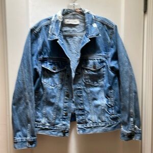 Reformation vintage wash shredded denim jean jacket szL